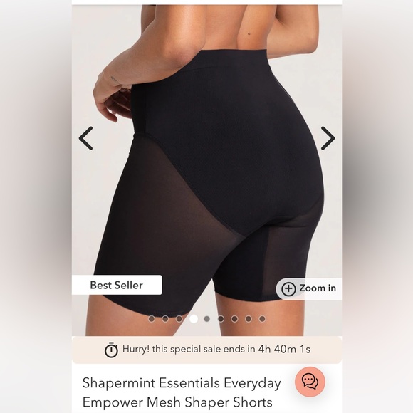NWT Shapermint Essentials Everyday Empower Mesh Shaper Shorts Black - Picture 2 of 12